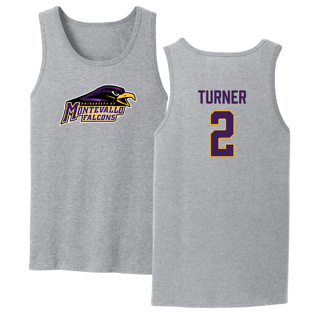 University of Montevallo Baseball Sport Gray Tank Top - #2 McGwire Turner