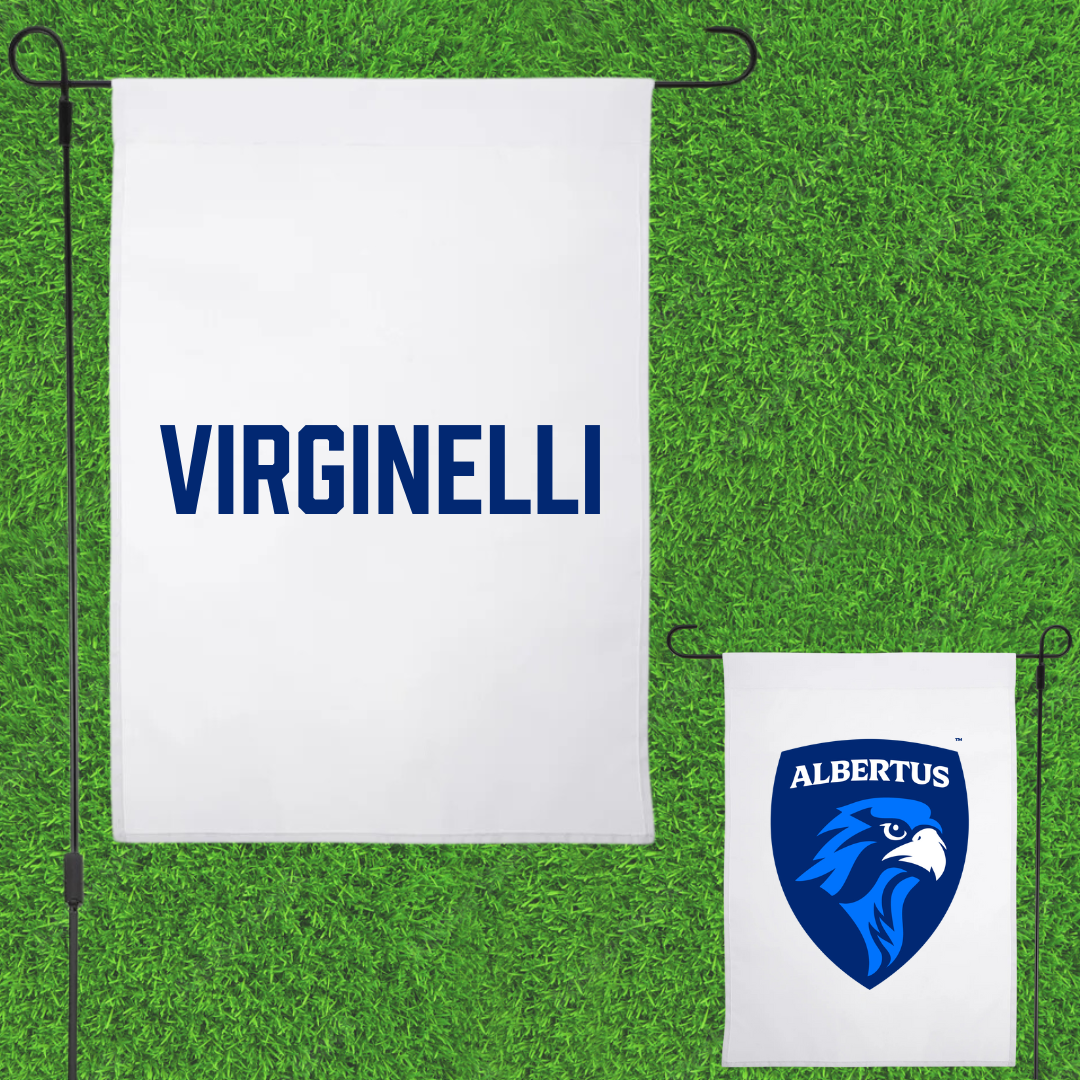 Albertus Magnus College Baseball White Garden Flag - Adam Virginelli