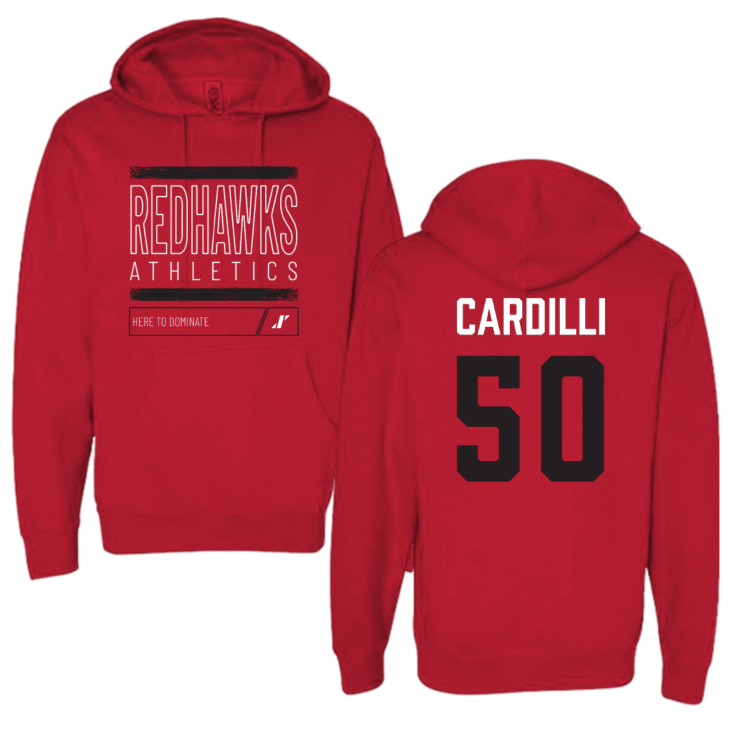Southeast Missouri State University Football Red Dominate Hoodie - #50 Mike Cardilli