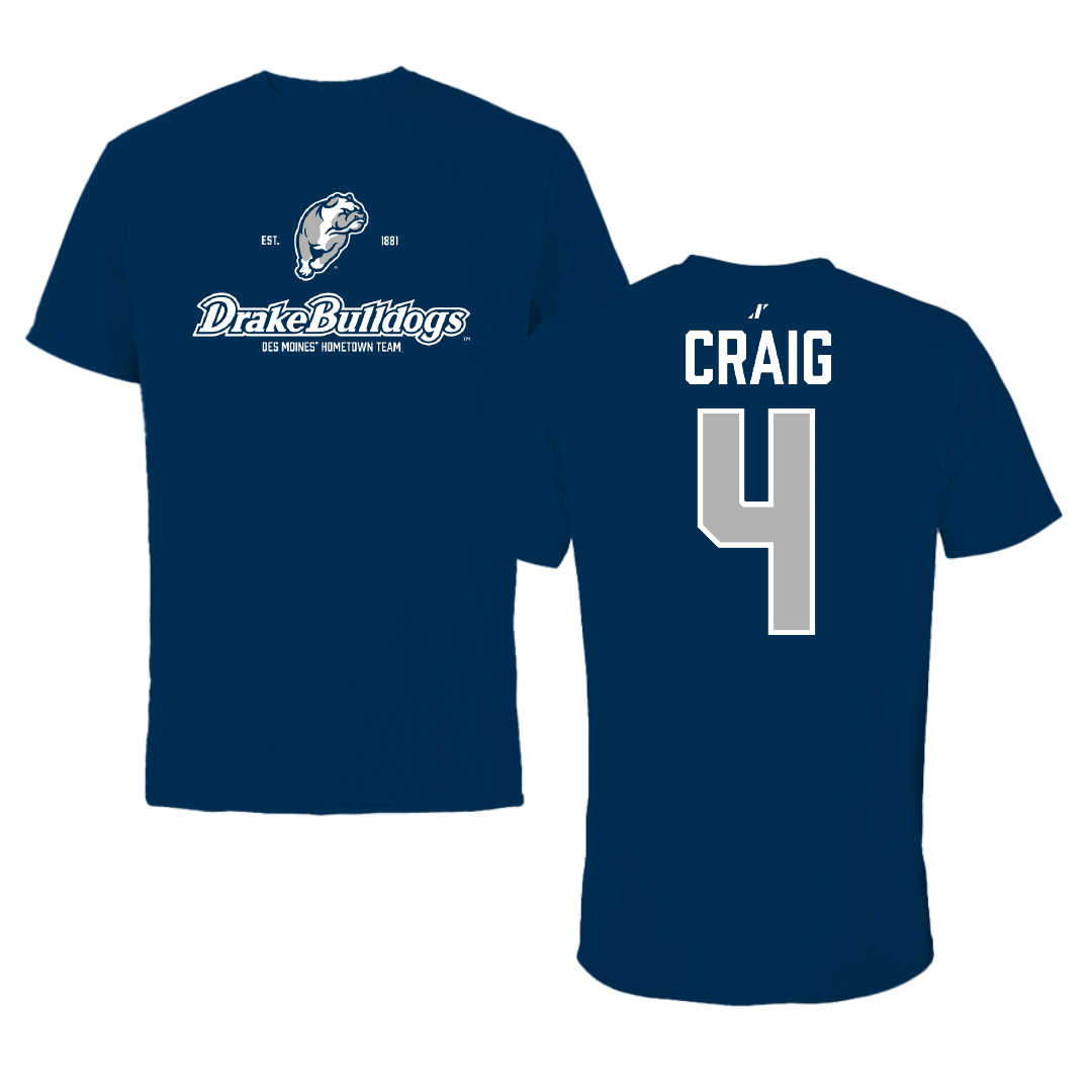 Drake University Softball Navy General Performance Tee - #4 Alexis Craig