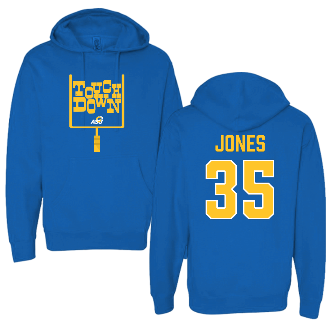 Angelo State University Football Blue Touchdown Hoodie - #35 Brandon Jones