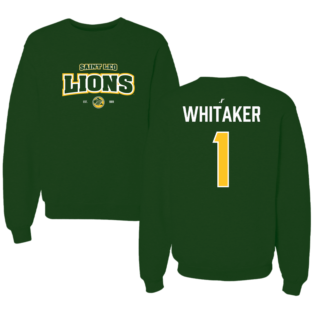 Saint Leo University Lacrosse (W) Forest Green General Crewneck - #1 Erin Whitaker
