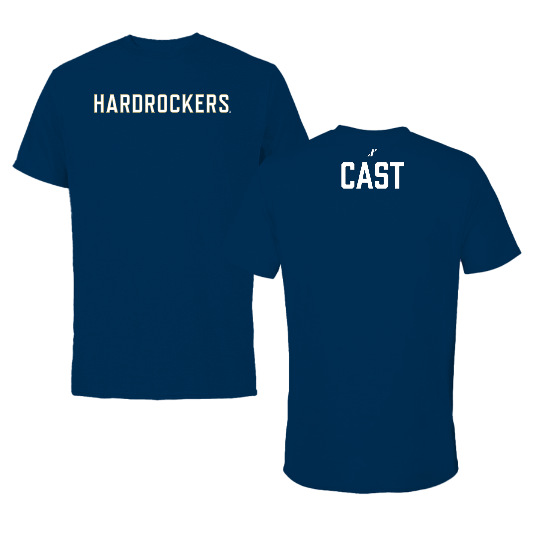 South Dakota Mines TF and XC Navy Wordmark Performance Tee - Peyton Cast