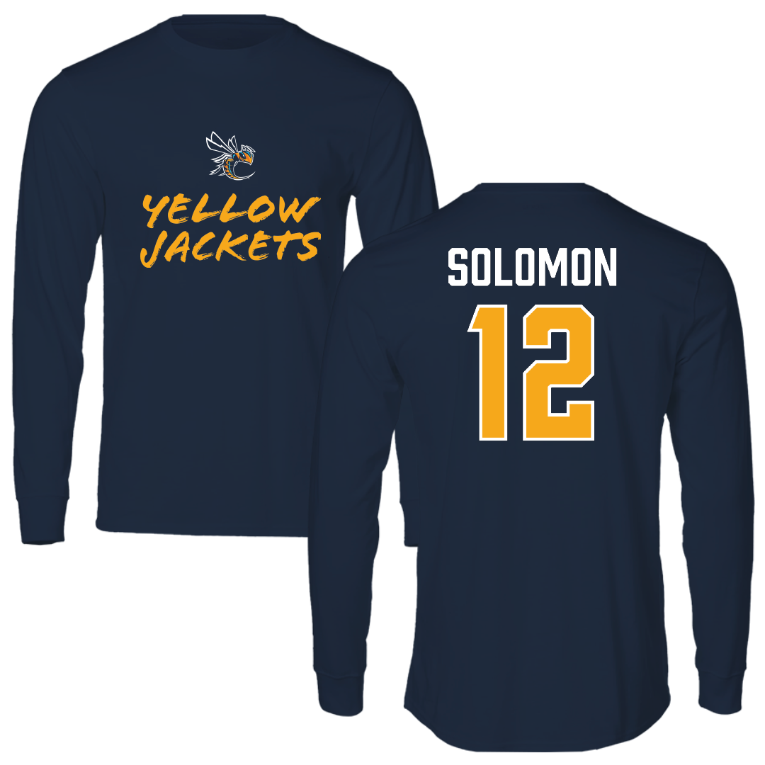 Cedarville University Basketball Navy General Performance Long Sleeve - #12 Ali Solomon