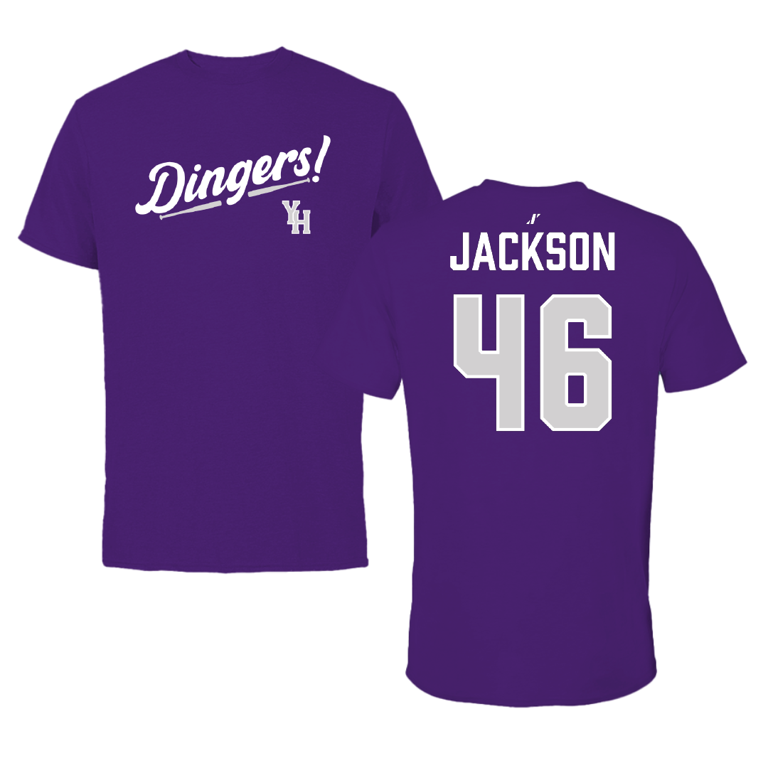 Young Harris College Baseball Purple Dingers Tee - #46 Tyler Jackson