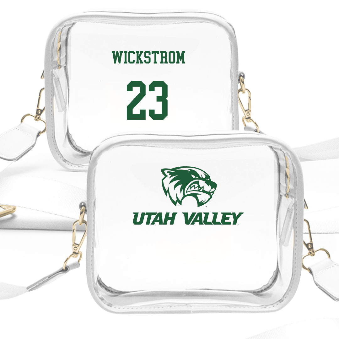 Utah Valley University Baseball White Clear Stadium Bag - #23 Sawyer Wickstrom