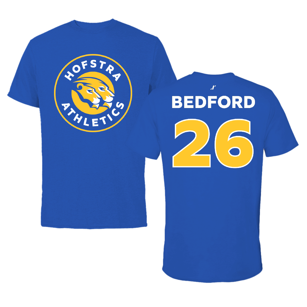 Hofstra University Baseball Blue Performance Tee - #26 Christopher Bedford