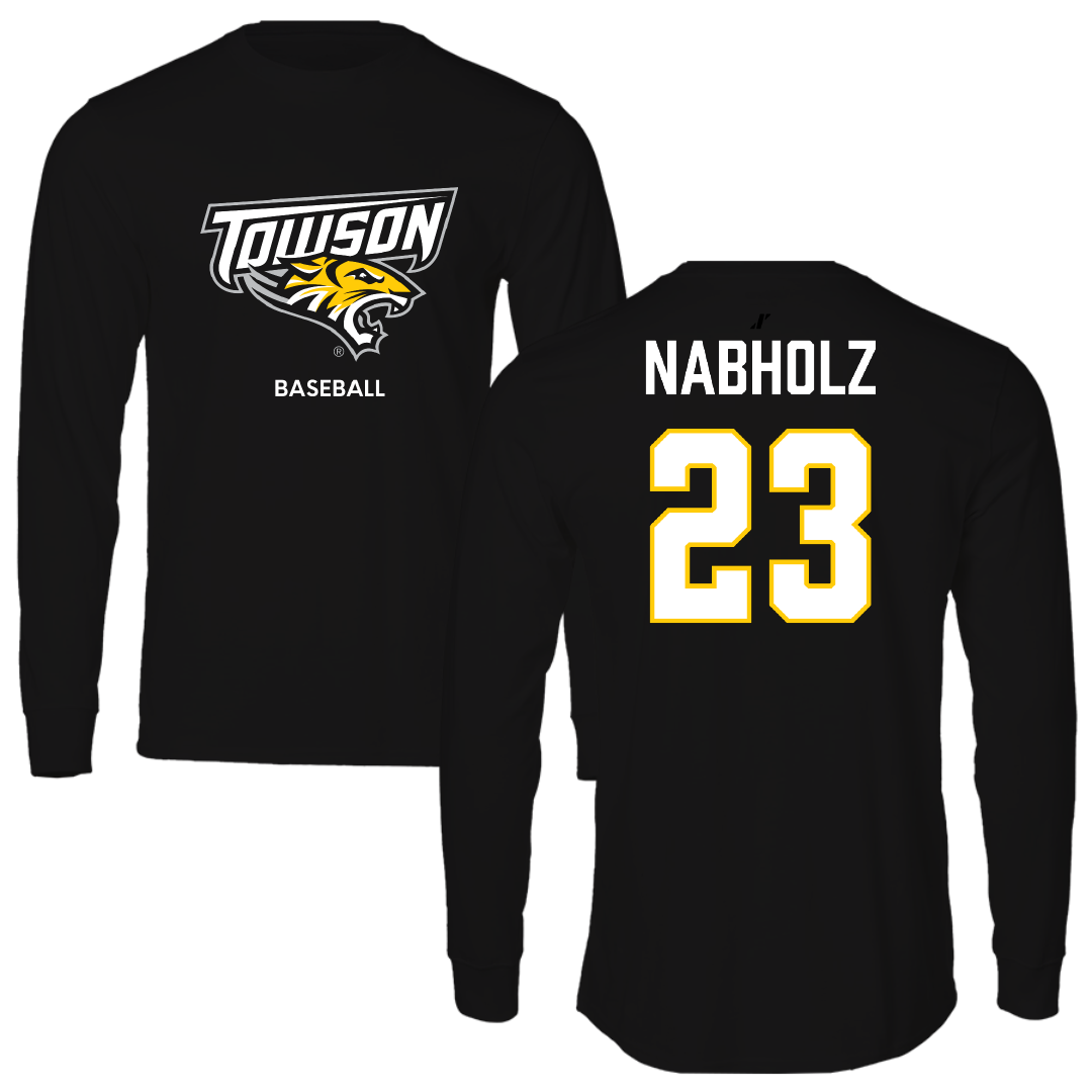 Towson University Baseball Black Long Sleeve - #23 Nate Nabholz