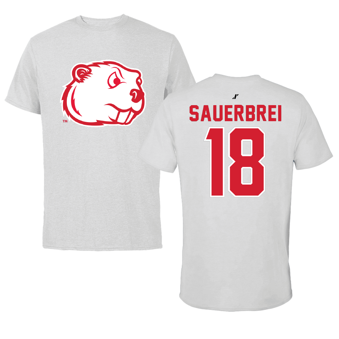 Minot State University Baseball Light Gray Performance Tee - #18 Ayden Sauerbrei