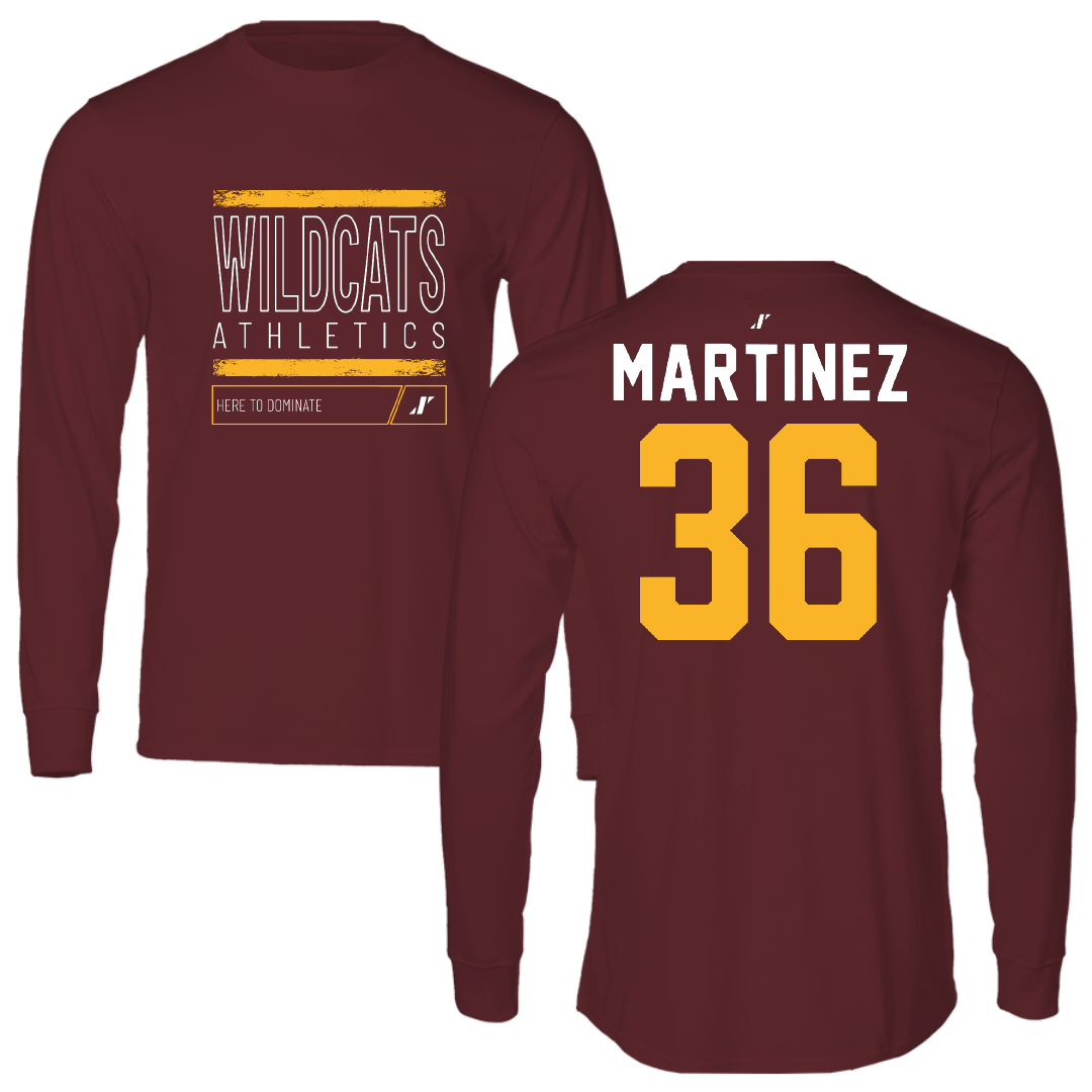 Bethune-Cookman University Baseball Maroon Dominate Performance Long Sleeve - #36 Andrey Martinez