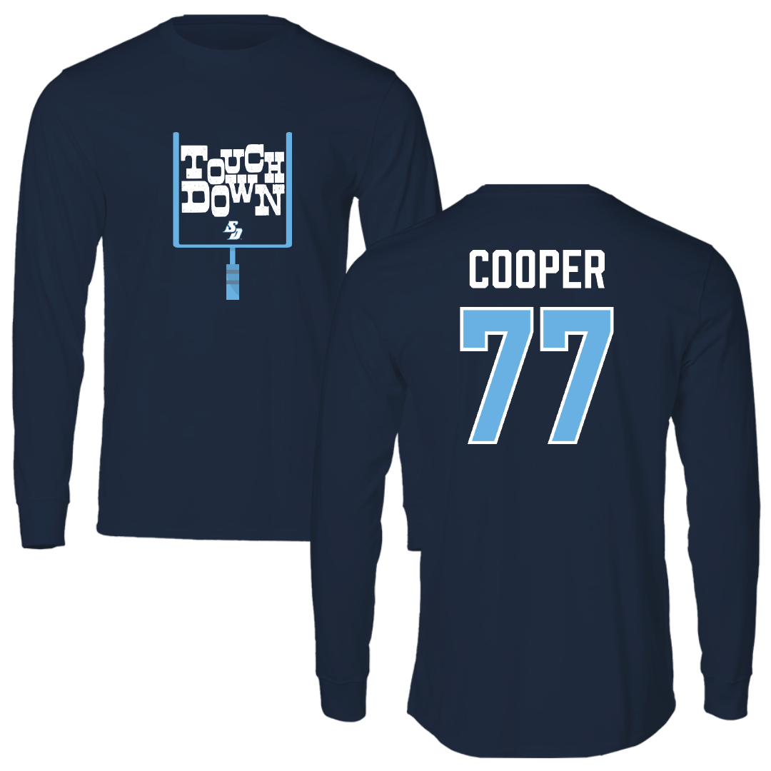 University of San Diego Football Navy Touchdown Performance Long Sleeve - #77 Malachi Cooper