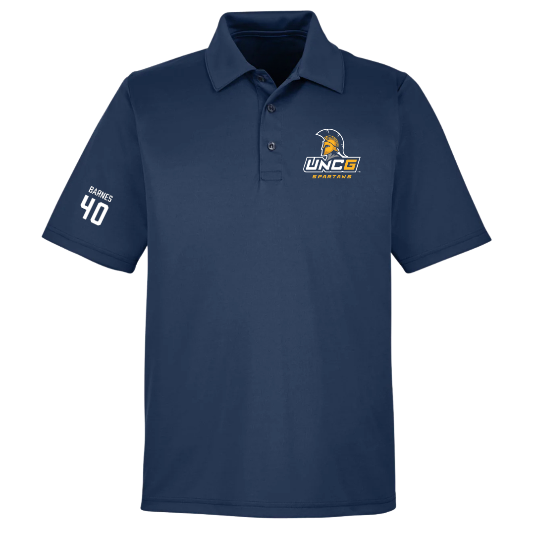 UNC Greensboro Baseball Navy Polo - #40 Cole Barnes