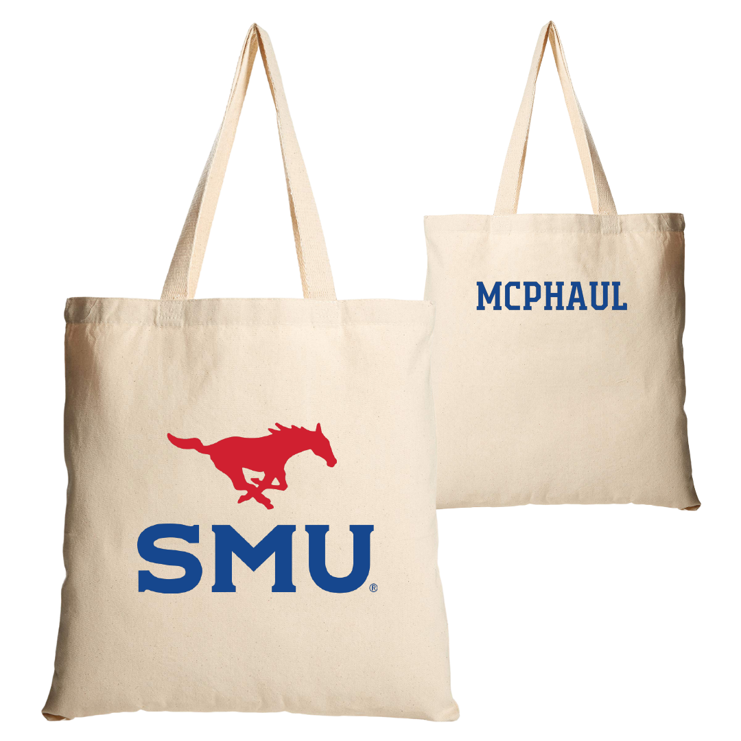 Southern Methodist University TF and XC Tan Canvas Tote Bag - Camryn McPhaul