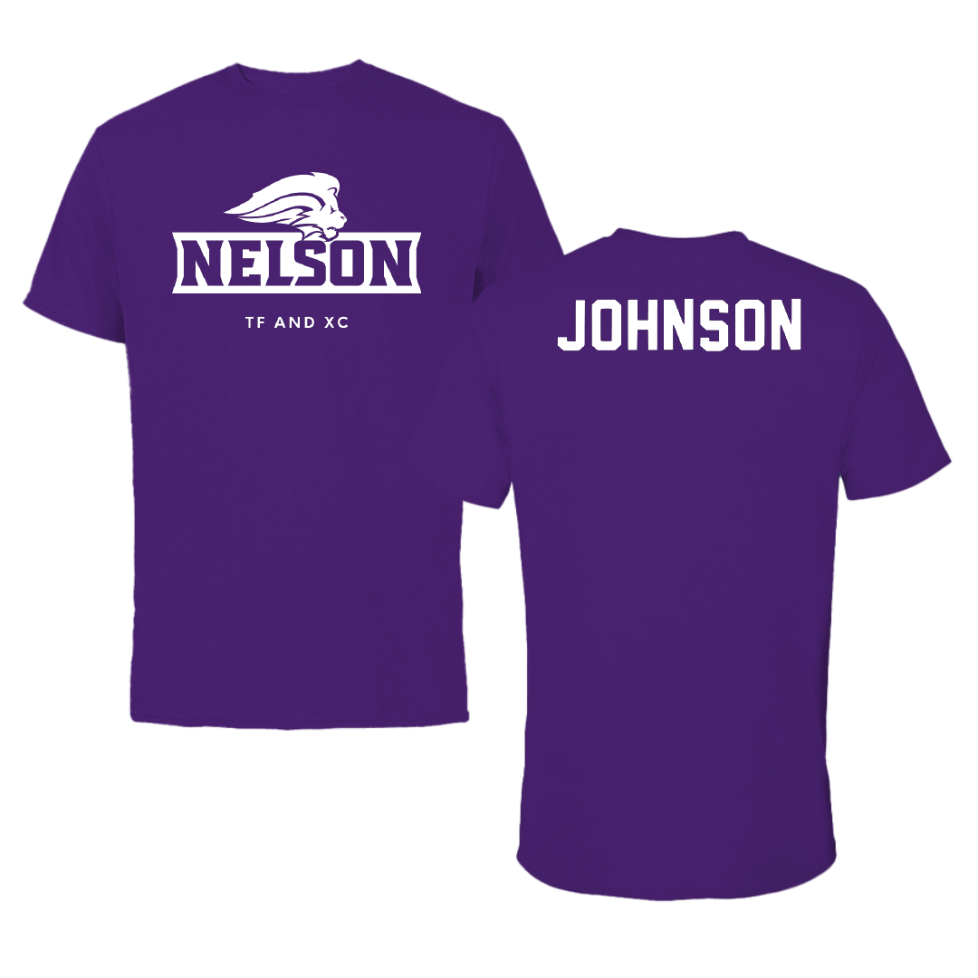 Nelson University TF and XC Purple Tee - Jaleel Johnson