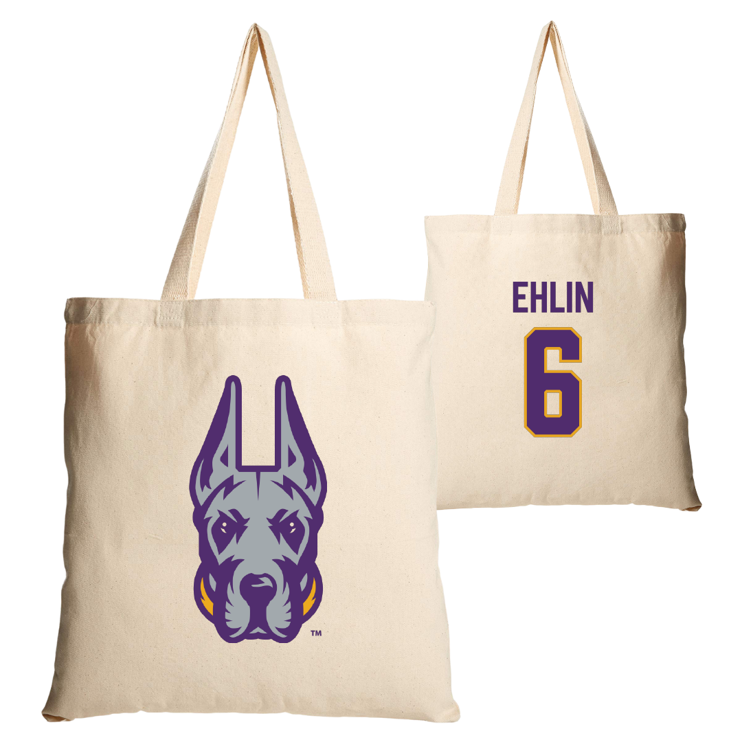 University at Albany Soccer Tan Canvas Tote Bag - #6 Elias Ehlin