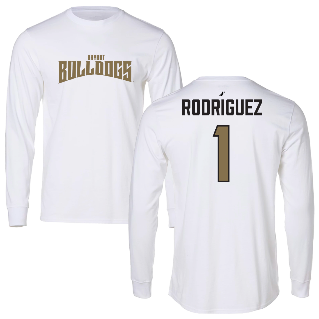 Bryant University Softball White Classic Performance Long Sleeve - #1 Arlisenny Rodriguez