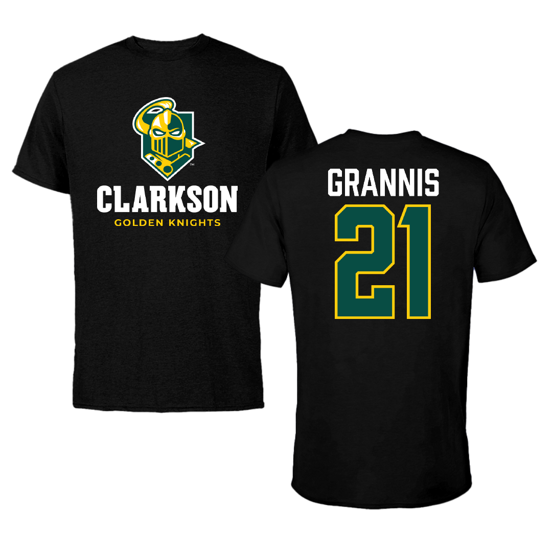 Clarkson University Ice Hockey Black Tee - #21 George Grannis