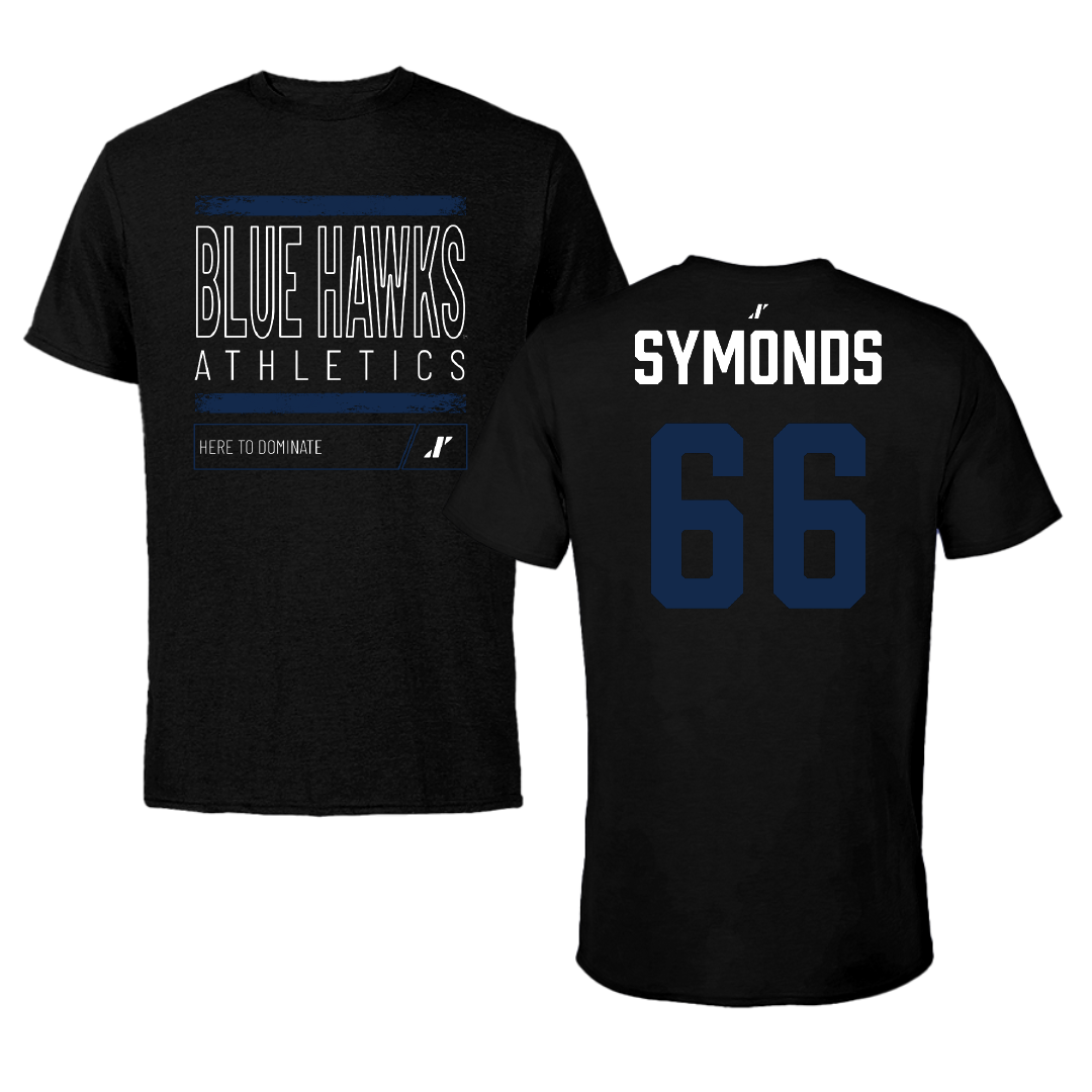 Dickinson State University Football Black Dominate Tee - #66 Adam Symonds