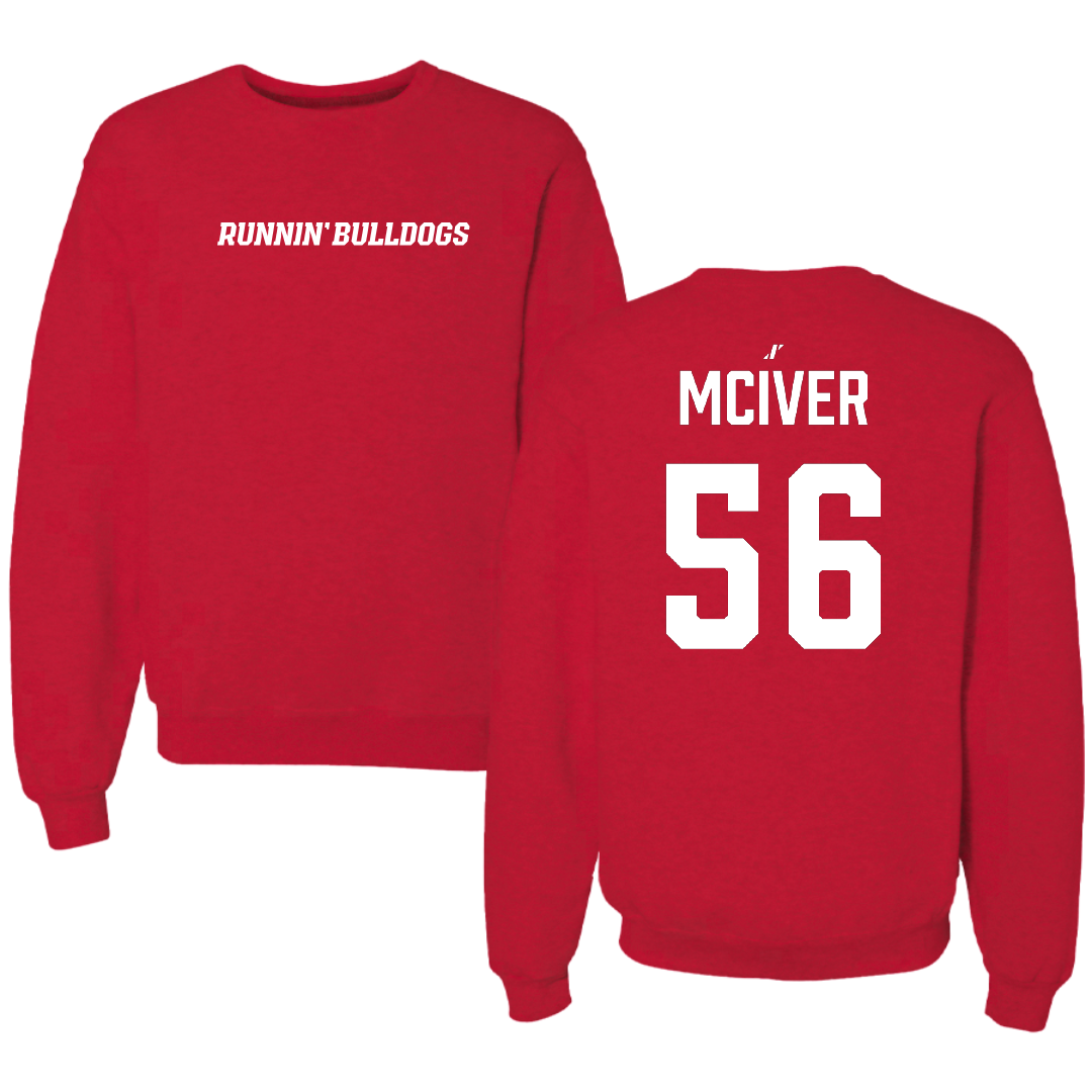 Gardner-Webb University Football Red Crewneck - #56 Aaron McIver