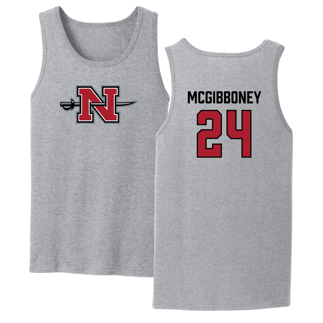 Nicholls State University Baseball Sport Gray Tank Top - #24 Luke McGibboney
