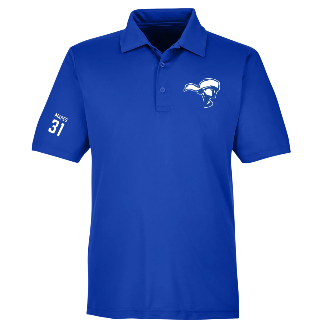 Spartanburg Methodist College Baseball Blue Polo - #31 Michael Mapes