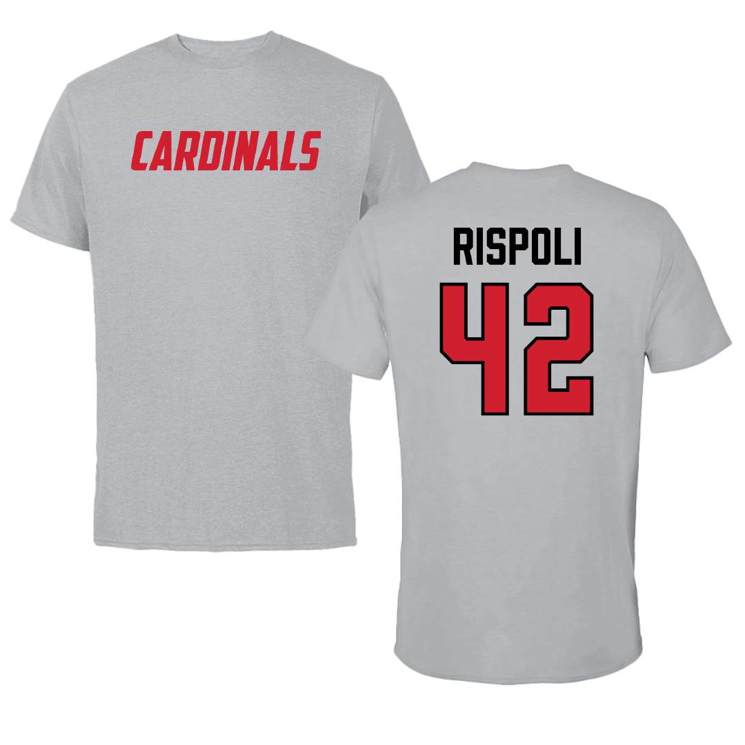 Wheeling University Football Sport Gray Tee - #42 Joe Rispoli