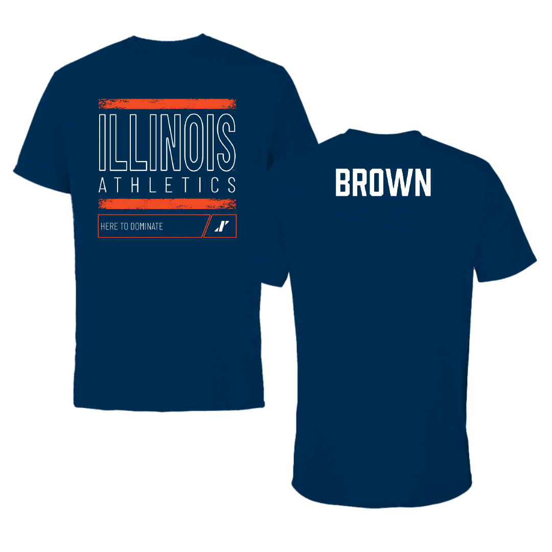University of Illinois Gymnastics Navy Dominate Performance Tee - Kennedy Brown