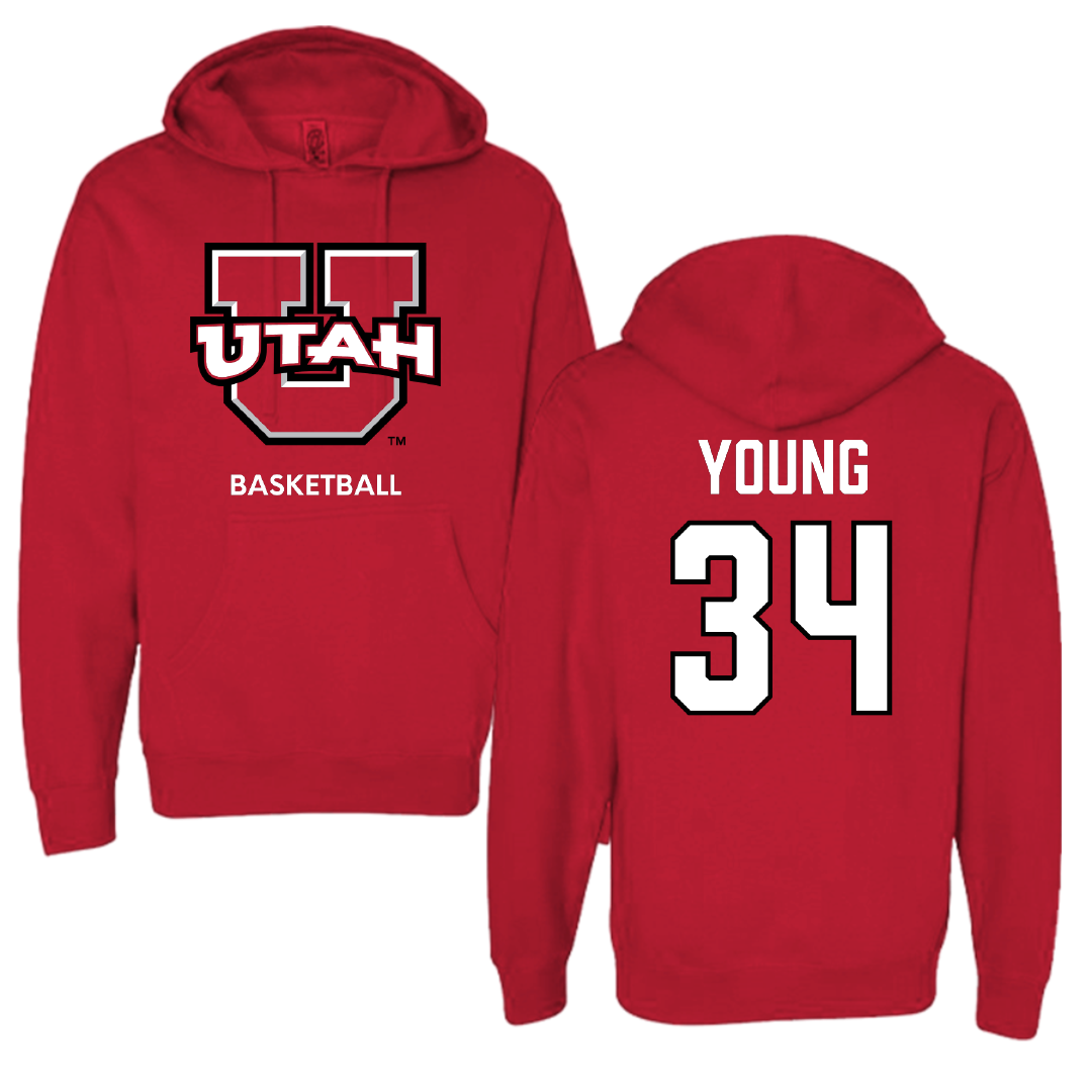 University of Utah Basketball (W) Red Utes Hoodie - #34 Dasia Young