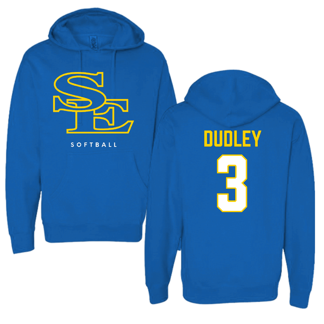 Southeastern Oklahoma State University Softball Blue Hoodie - #3 Emma Dudley