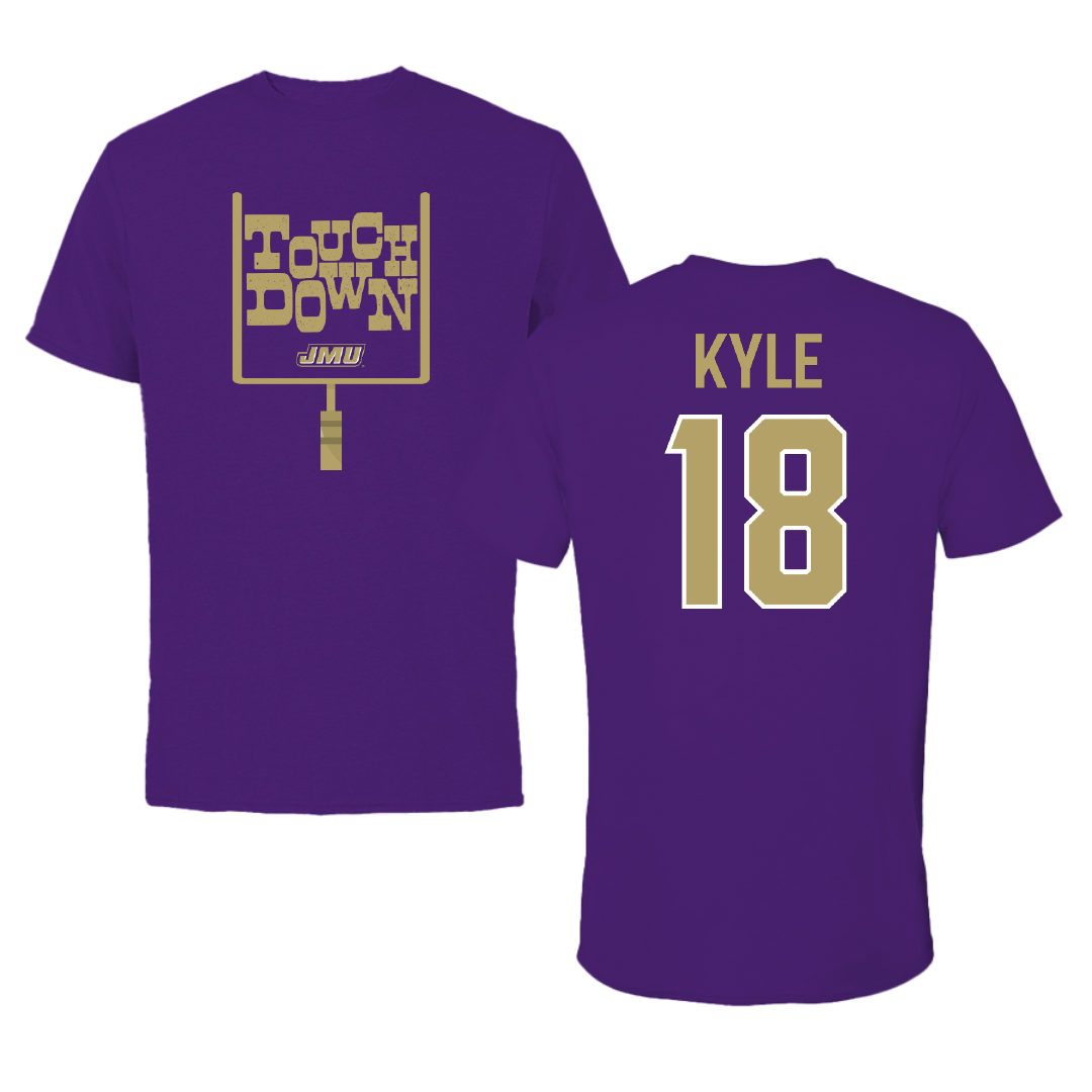 James Madison University Football Purple Touchdown Performance Tee - #18 Logan Kyle