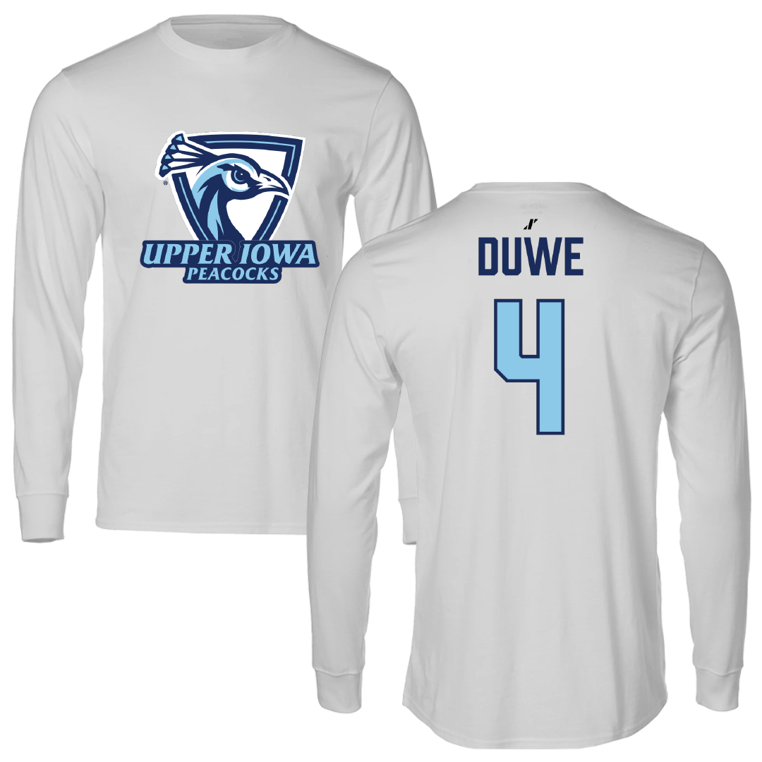 Upper Iowa University Basketball (W) Light Gray Performance Long Sleeve - #4 Bryar Duwe