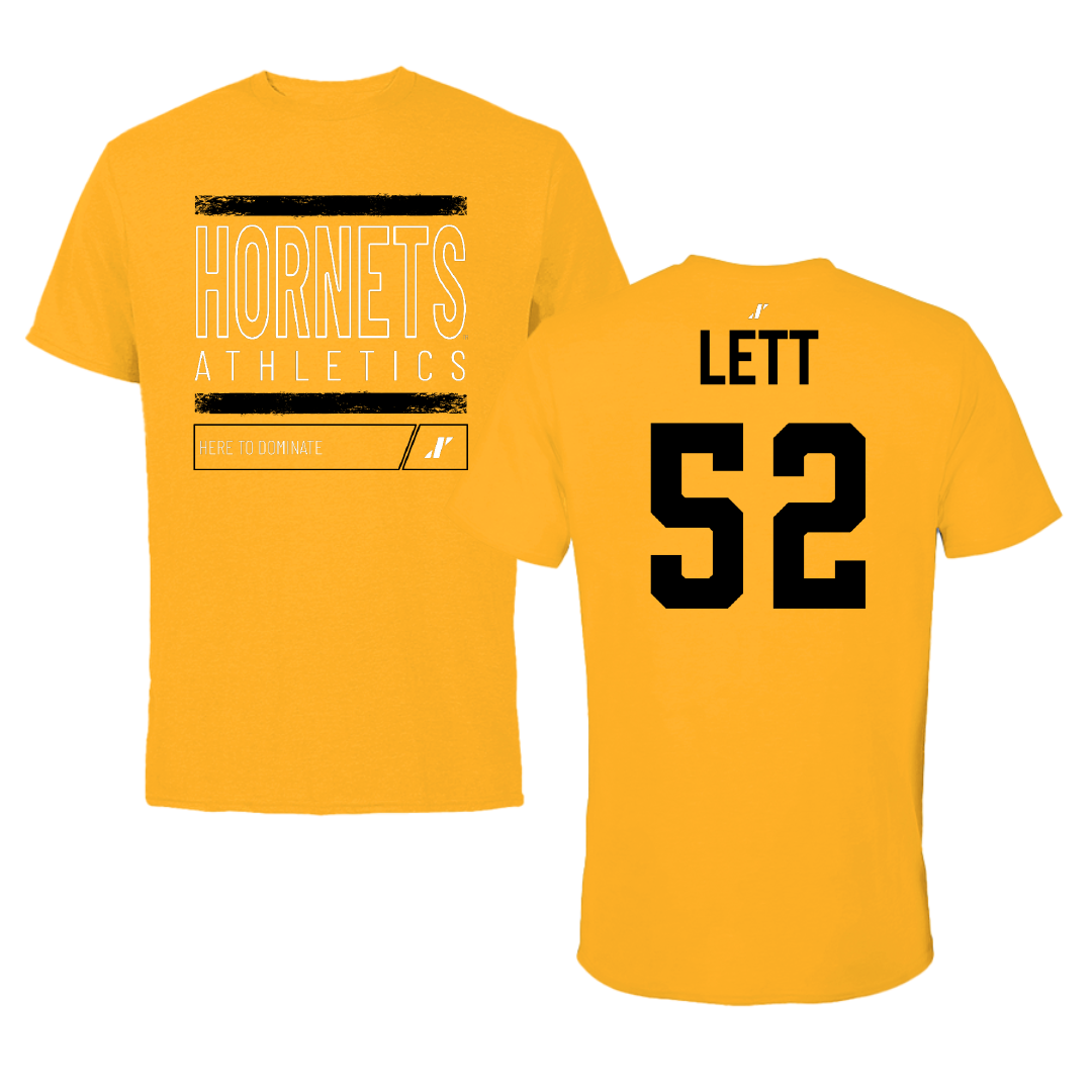 Alabama State University Football Gold Dominate Tee - #52 Trej Lett