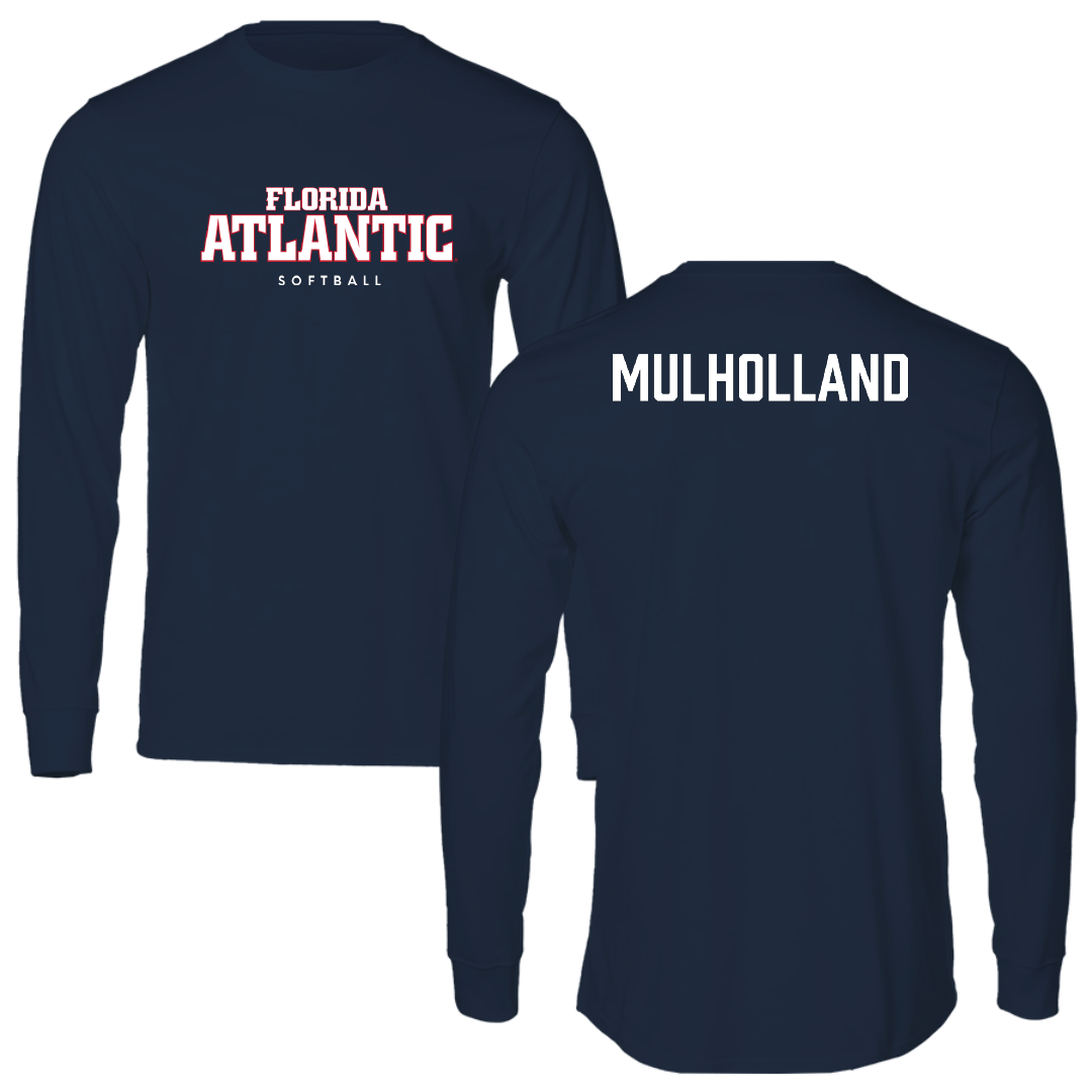 Florida Atlantic University Softball Navy Block Performance Long Sleeve - McKenna Mulholland