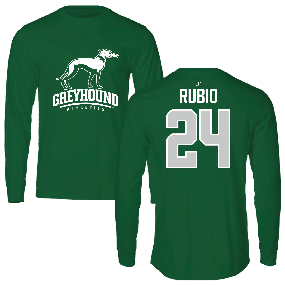 Eastern New Mexico University Baseball Green Long Sleeve - #24 Adrian Rubio