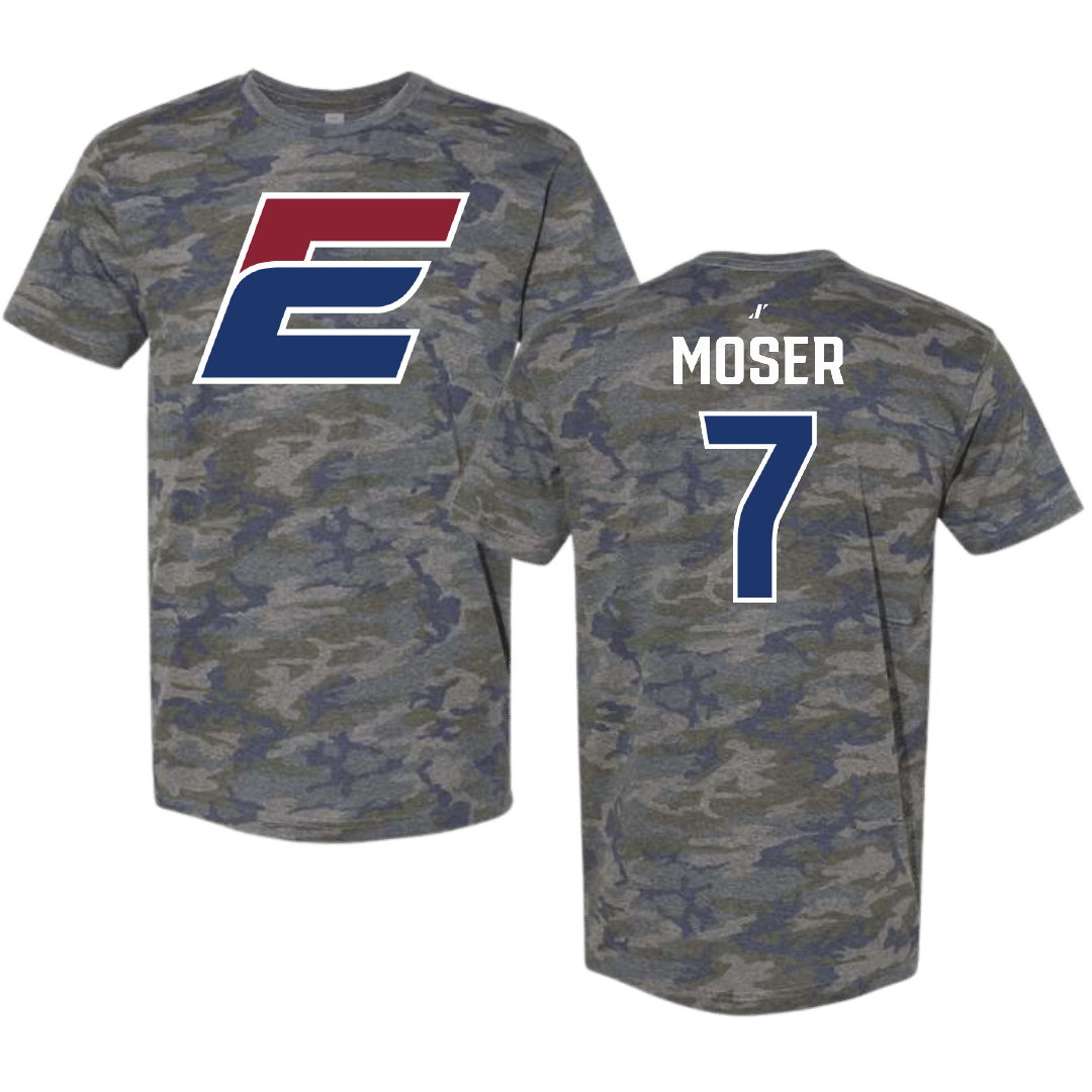 Eastern Connecticut State University Baseball Vintage Camo Tee - #7 Ian Moser