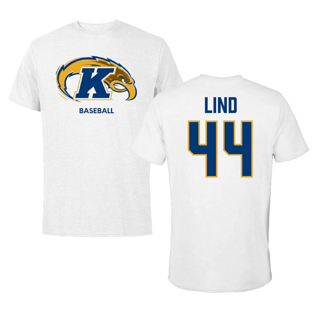Kent State University Baseball White Performance Tee - #44 Parker Lind