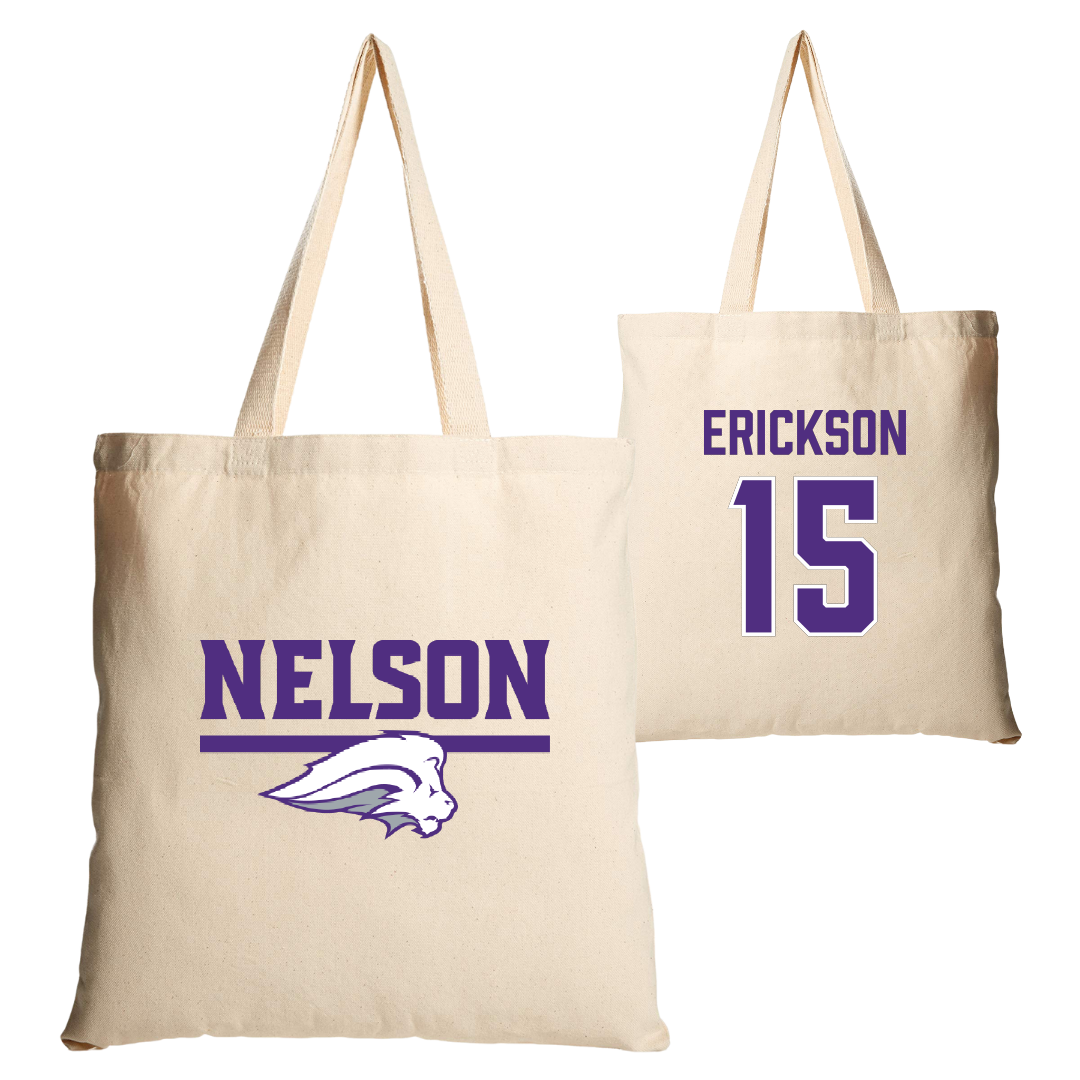 Nelson University Basketball (W) Tan Canvas Tote Bag - #15 Landree Erickson