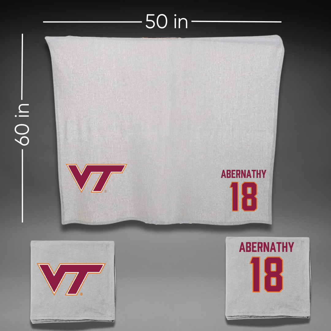 Virginia Tech Softball Gray Blanket - #18 MJ Abernathy