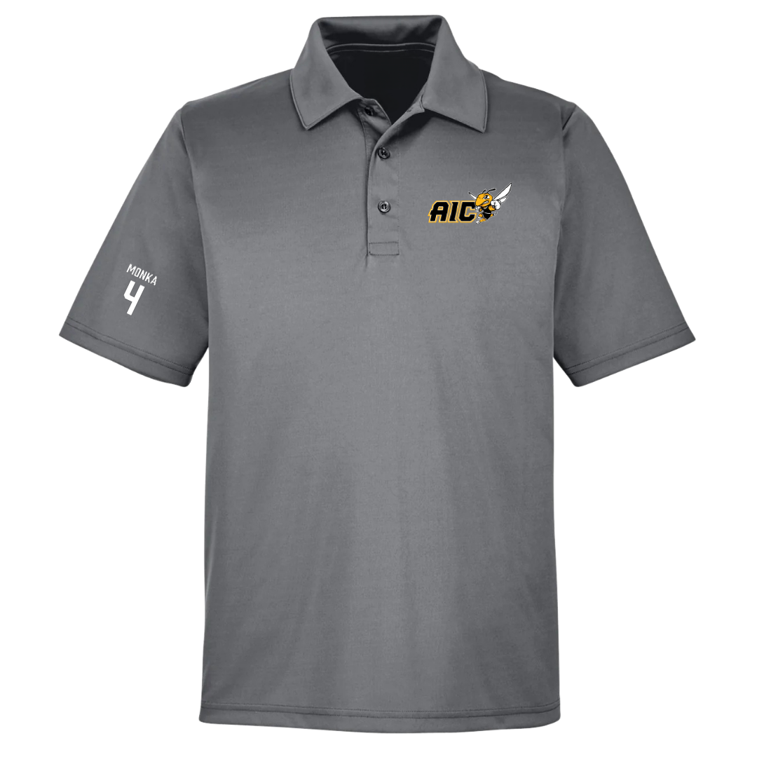 American International College Basketball (W) Light Gray Polo - #4 Eden Monka