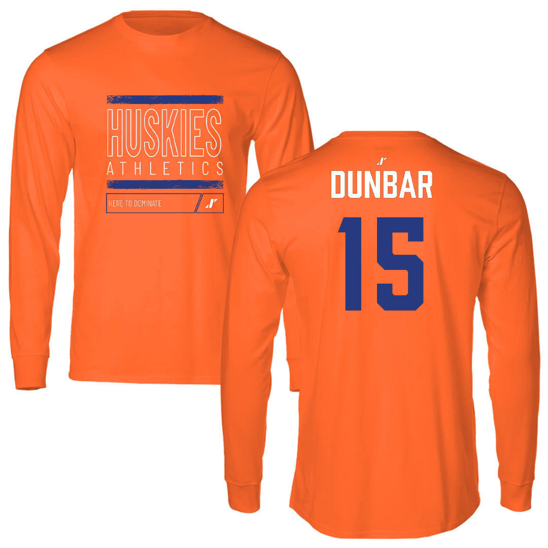 Houston Christian University Soccer (W) Orange Dominate Performance Long Sleeve - #15 Brynn Dunbar