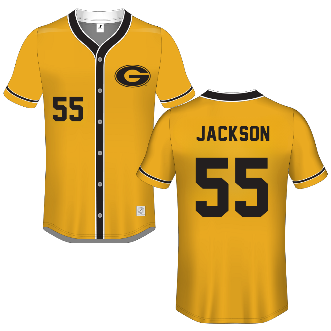 Grambling State University Gold Button-Down Jersey - #55 Nik Jackson