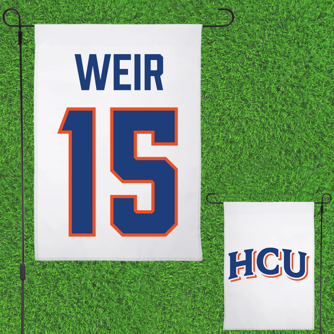 Houston Christian University Football White Garden Flag - #15 Jake Weir