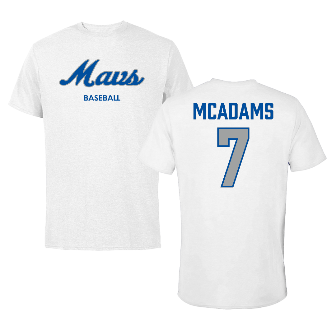 Mercy University Baseball White Tee - #7 Sean McAdams