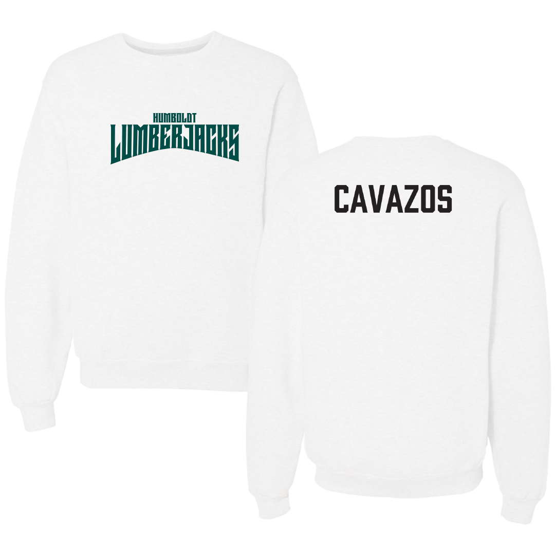 Cal Poly Humboldt Wrestling White Classic Crewneck - Josiah Cavazos