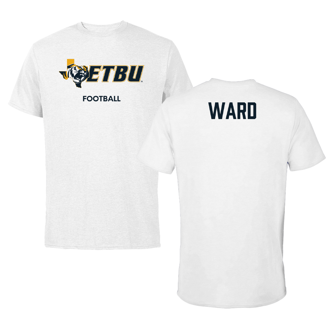 East Texas Baptist University Football White Performance Tee - Grayson Ward