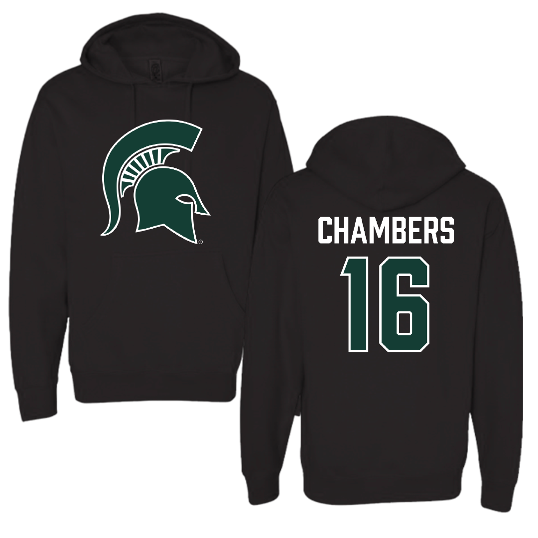 Michigan State University Baseball Black Hoodie - #16 Brady Chambers