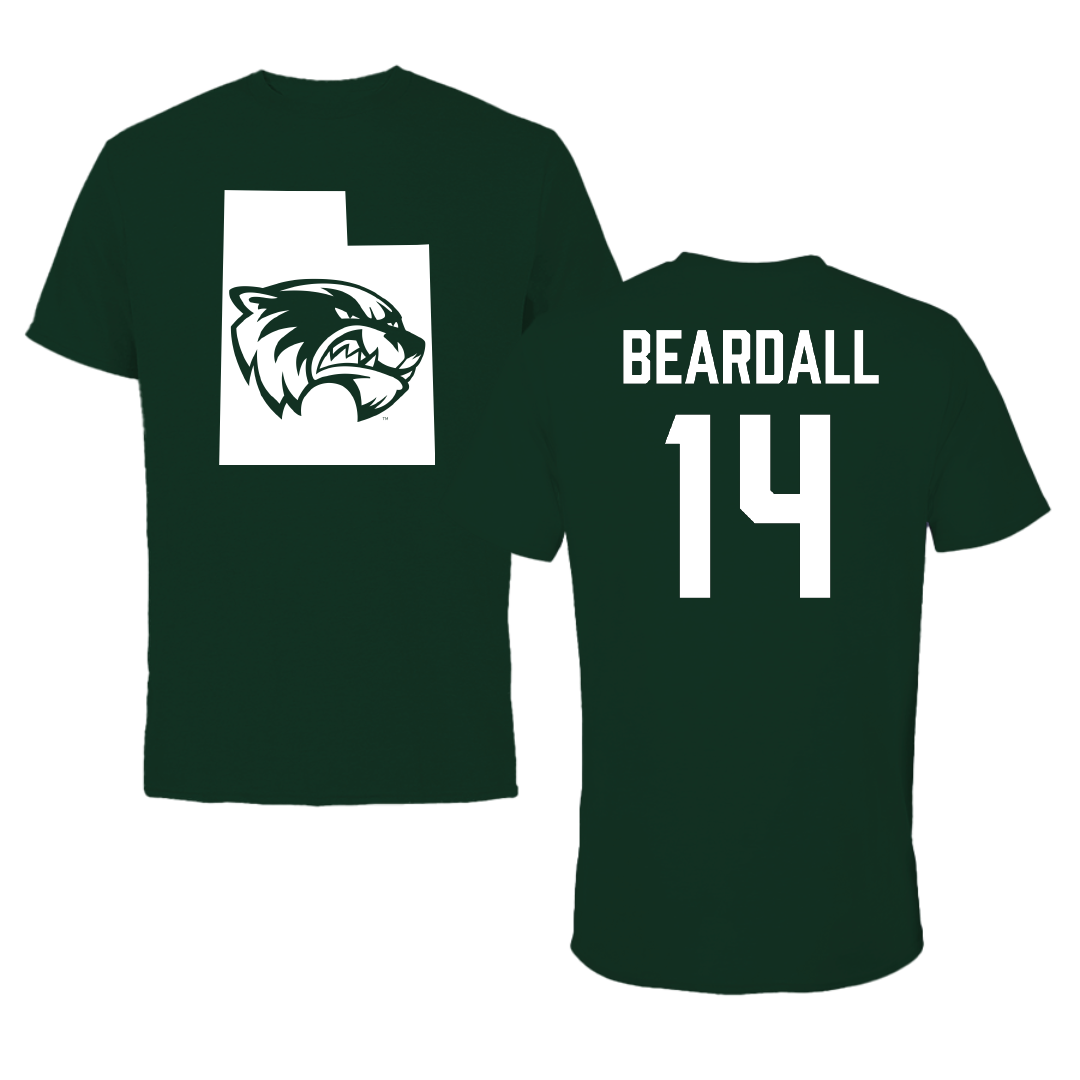 Utah Valley University Soccer Forest Green State Tee - #14 Sadie Beardall
