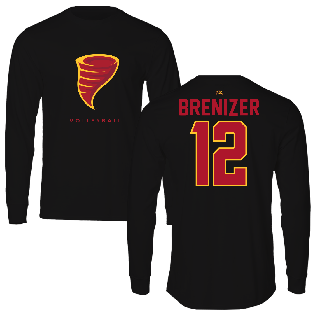 Iowa State University Volleyball Black Performance Long Sleeve - #12 Abbi Brenizer