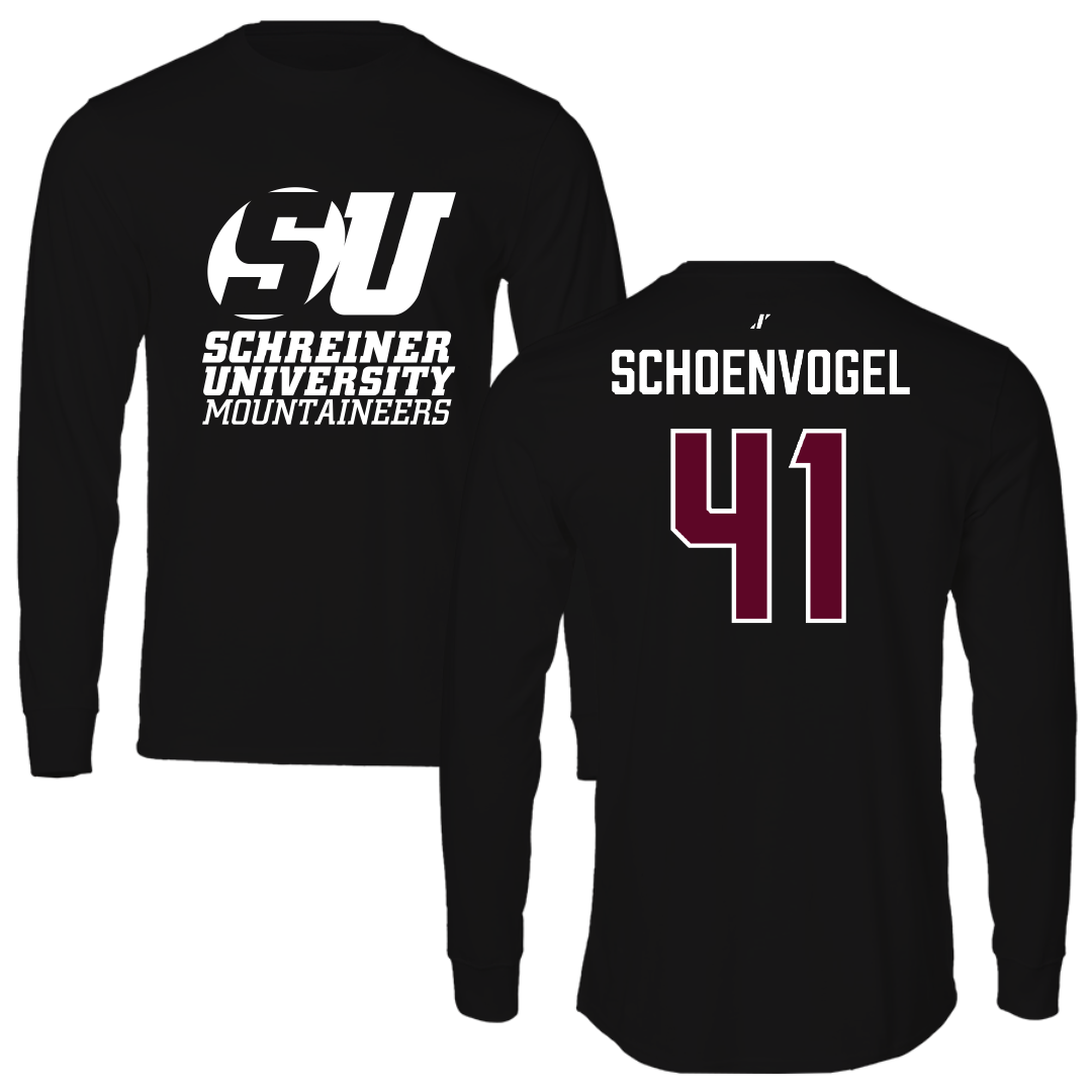 Schreiner University Baseball Black Performance Long Sleeve - #41 Owen Schoenvogel