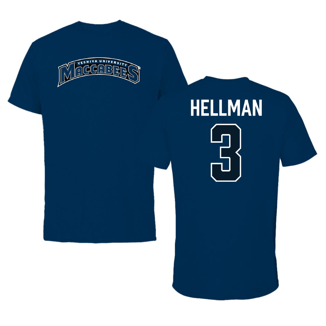 Yeshiva University Baseball Navy Tee - #3 Reuven Hellman